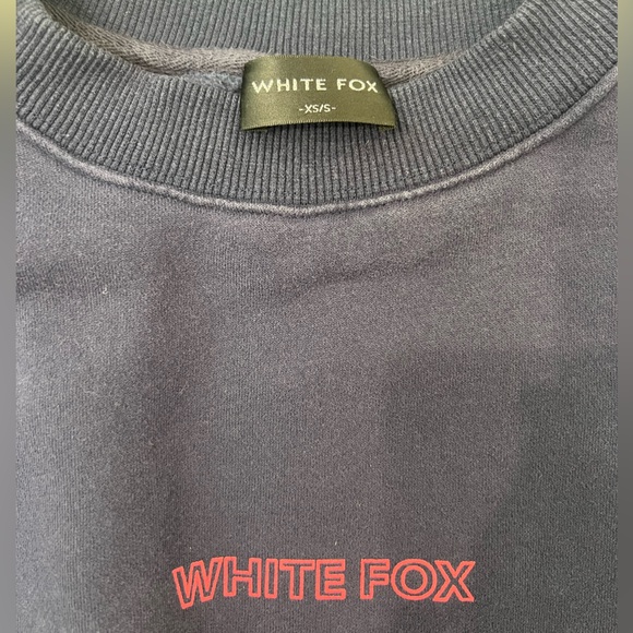 White Fox Boutique Navy Sweatshirt with Pink and White Accents - Picture 5 of 5